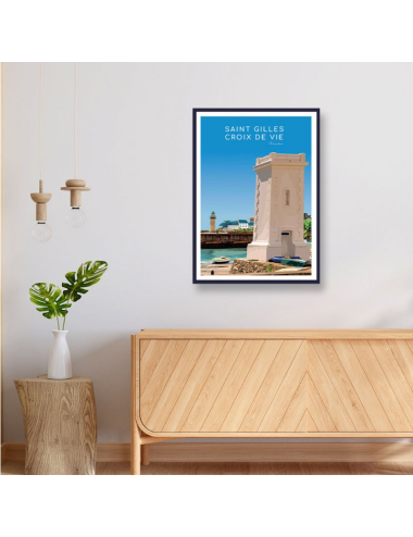 Affiche vintage Saint-Gilles-Croix-de-Vie encadrée – Vendée