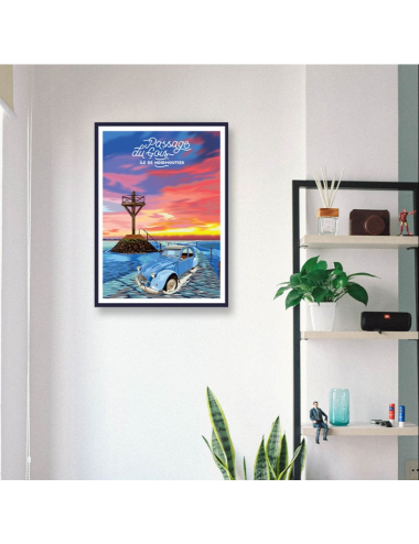 Affiche vintage Passage du Gois – Noirmoutier encadrée