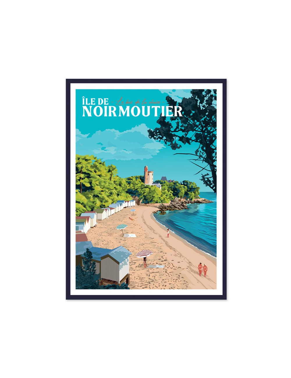 Affiche vintage Noirmoutier – Bois de la Chaize encadrée