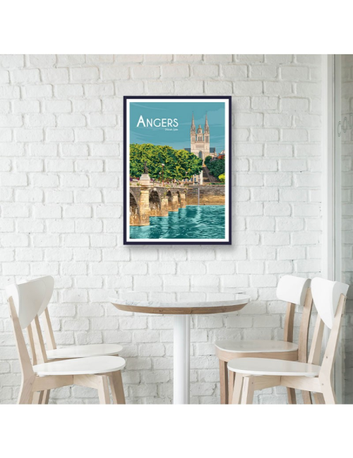 Angers- Affiche travel poster encadrée