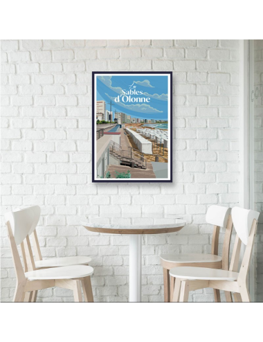 Affiche encadrée Les Sables d’Olonne – Plage et promenade