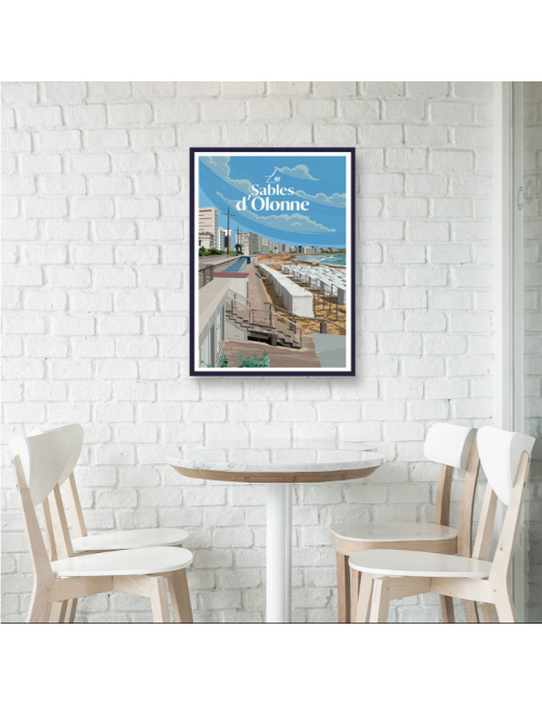 Les Sables d'Olonne- Affiche régionale encadrée