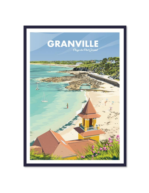 Affiche vintage Granville – Plage du Plat Gousset en Normandie