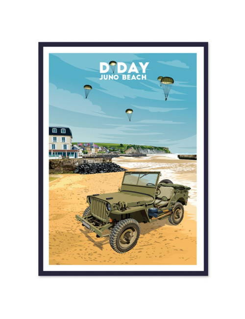 Affiche vintage D-Day Juno Beach – Débarquement en Normandie