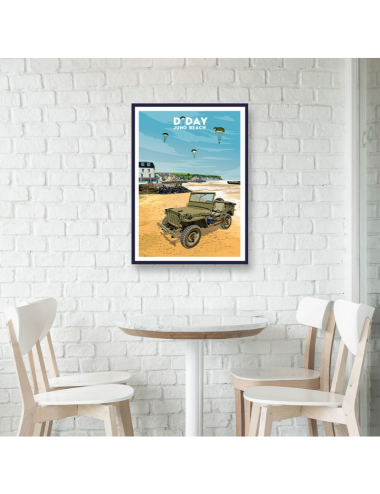 Affiche vintage D-Day Juno Beach – Débarquement en Normandie