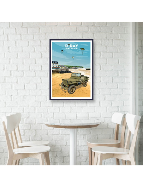 Affiche vintage D-Day Juno Beach – Débarquement en Normandie