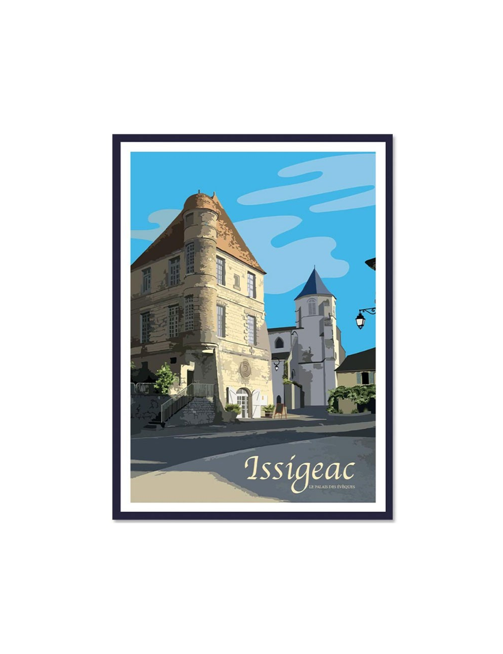 Affiche vintage Issigeac encadrée – Palais des Évêques