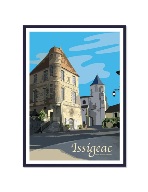 Affiche vintage Issigeac encadrée – Palais des Évêques