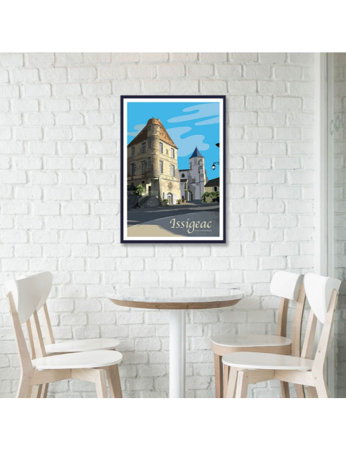 Affiche vintage Issigeac encadrée – Palais des Évêques