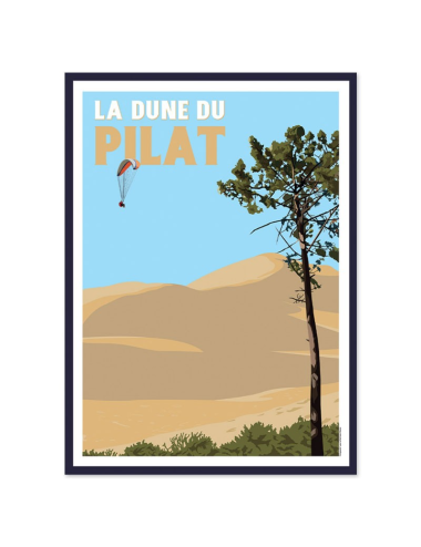 Affiche encadrée vintage Dune du Pilat