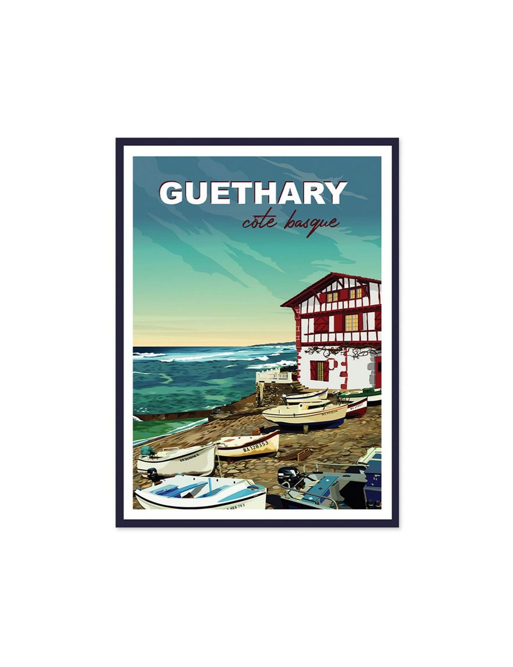 Affiche encadrée vintage Guéthary – Côte basque