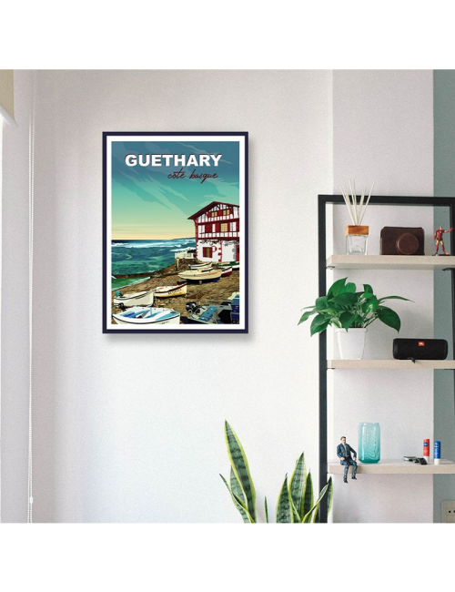 Affiche encadrée vintage Guéthary – Côte basque