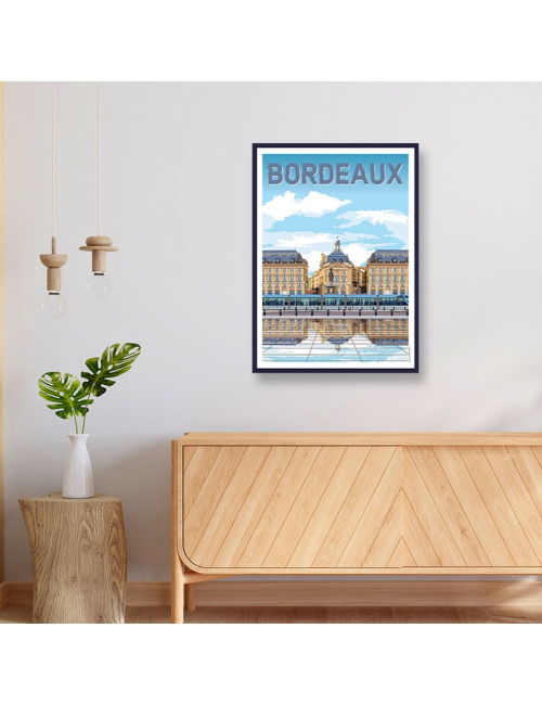 Affiche Bordeaux Place Bourse Miroir Encadrée
