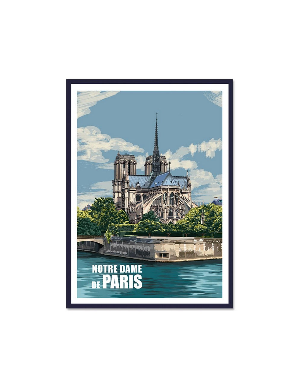 Affiche vintage encadrée Notre-Dame de Paris
