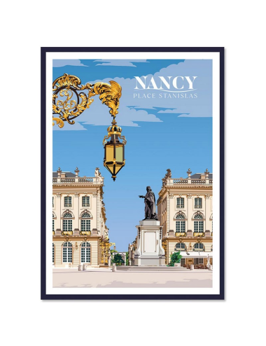 Affiche vintage Nancy Place Stanislas – encadrée déco murale
