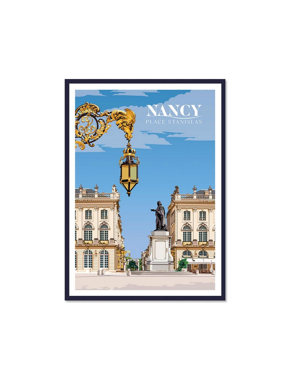 Affiche encadrée Nancy Place Stanislas vintage