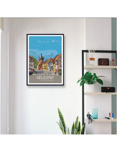 Affiche Sélestat Haut-Koenigsbourg – Poster encadré déco Alsace
