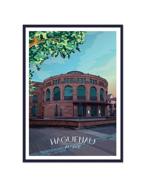 Affiche rétro encadrée Haguenau – Alsace