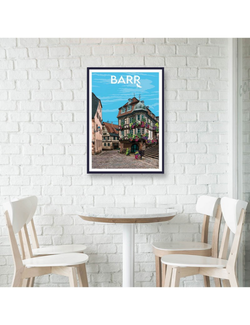 Affiche poster Barr encadrée style illustré