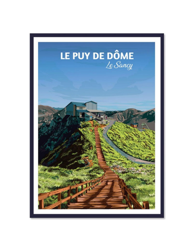 Affiche rétro encadrée Puy de Dôme – Le Sancy