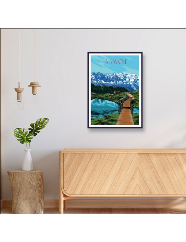 Affiche rétro encadrée La Savoie – Lac & montagnes