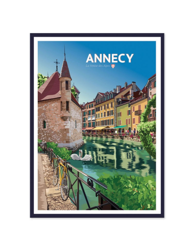 Affiche encadrée rétro Annecy – La Venise des Alpes