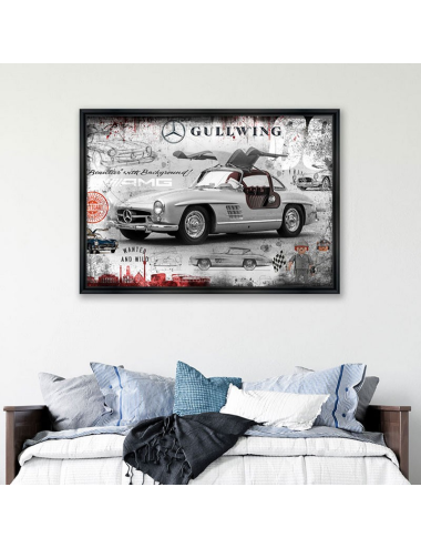 Tableau Mercedes 300SL Gullwing par Rubix – Art mural vintage automobile