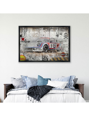 Tableau Porsche RSR Martini XXL – Art mural Racing by Rubix