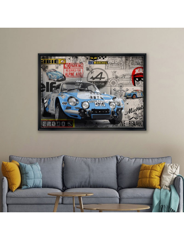 Tableau Alpine A110 – Art mural Racing vintage par RUBIX