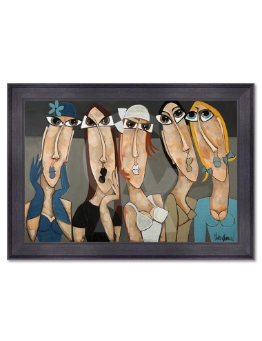 Élégantes en bleu – Tableau de Martine Gonnin