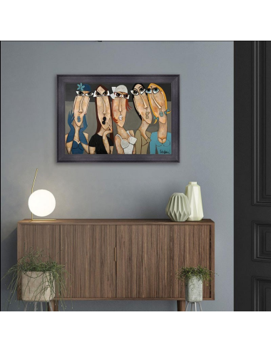 Élégantes en bleu – Tableau grand format Martine Gonnin