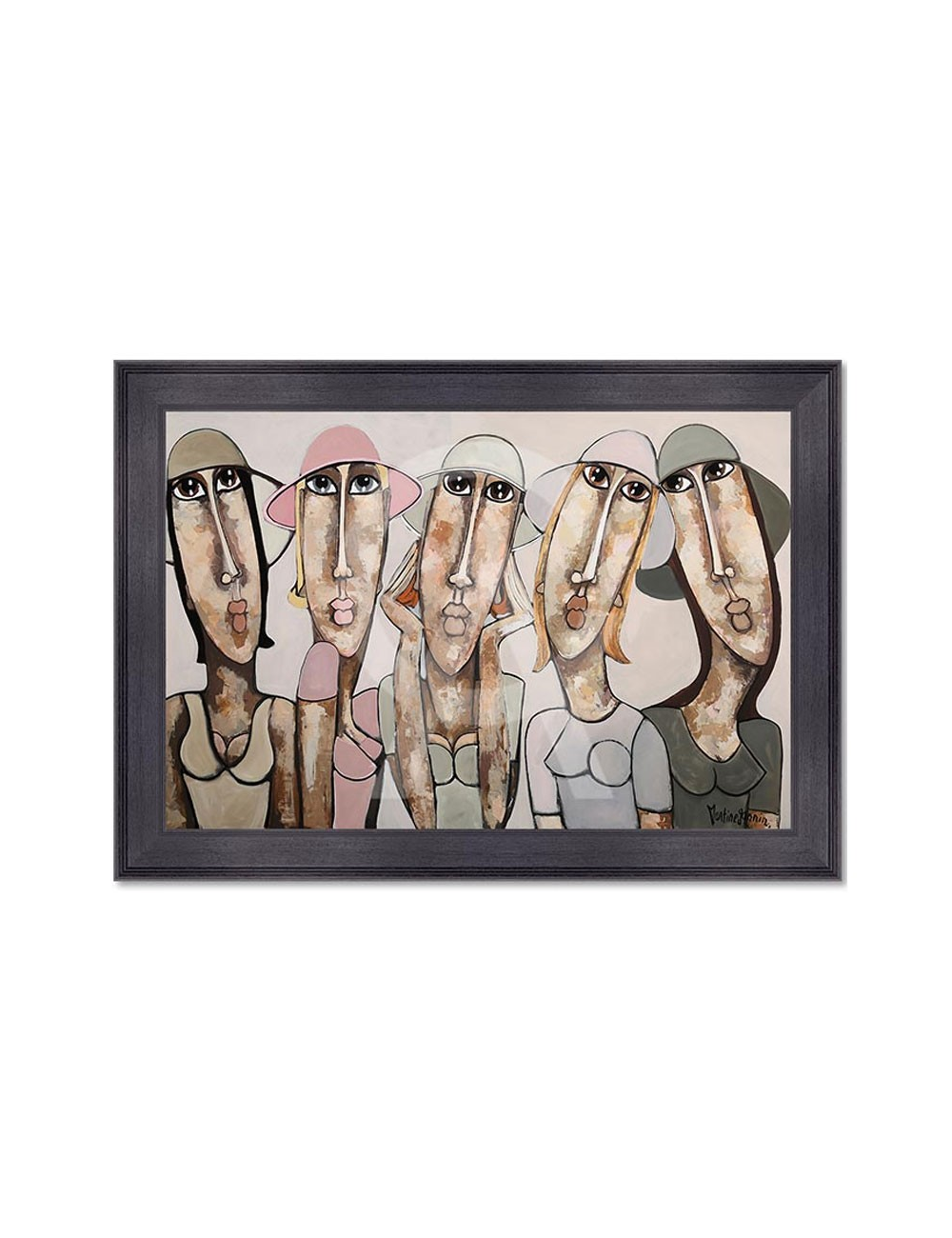 Les filles aux chapeaux roses poudrés - Tableau 80x120 deMartine Gonnin