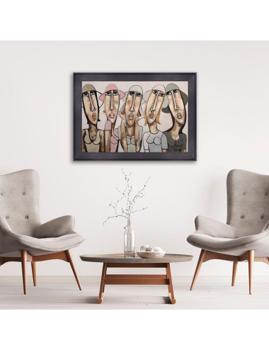 Tableau Les filles aux chapeaux roses poudrés - Martine Gonnin