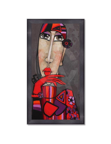 Tableau La fille aux gants rouges - Martine Gonnin