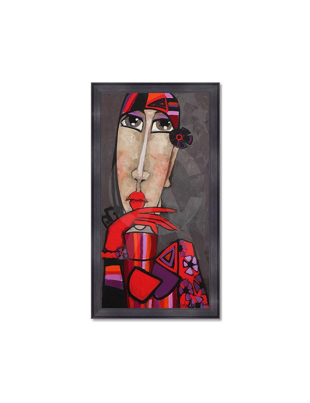Tableau La fille aux gants rouges - Martine Gonnin
