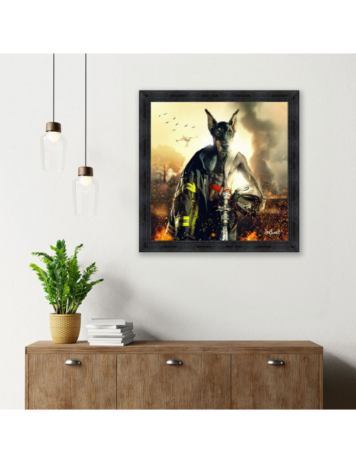 "Pompier Doberman", Tableaux de Sylvain Binet