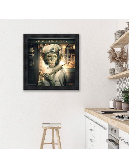 Tableau XXL Singe Boulanger de Sylvain Binet