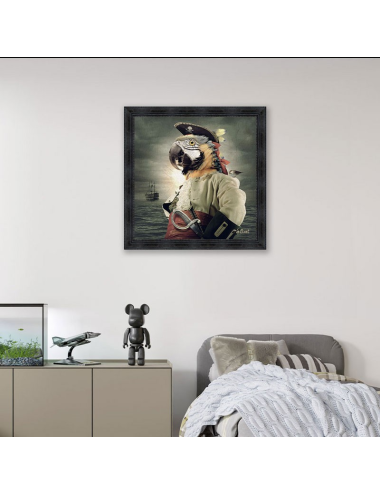 Tableau XXL Perroquet pirate - Sylvain Binet déco murale marine