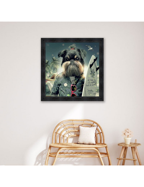 Chien surf, Tableau XXL de SYLVAIN BINET
