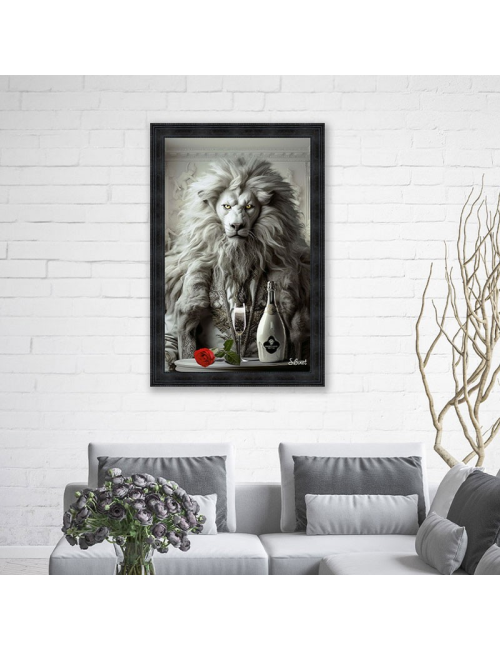 "Lion luxury",80x120cm, Tableau XXL de Sylvain BINET