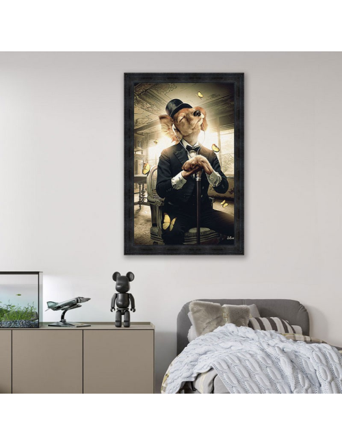 "Chien écouteurs",50x70cm, de Sylvain BINET