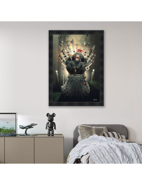 "Singe trône",80x120cm, de Sylvain BINET