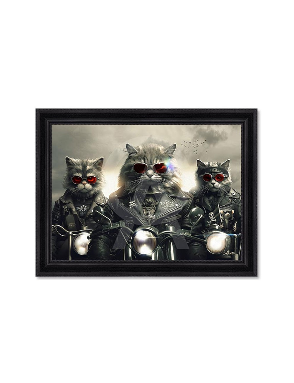 "Chats moto",80x120cm,de Sylvain BINET