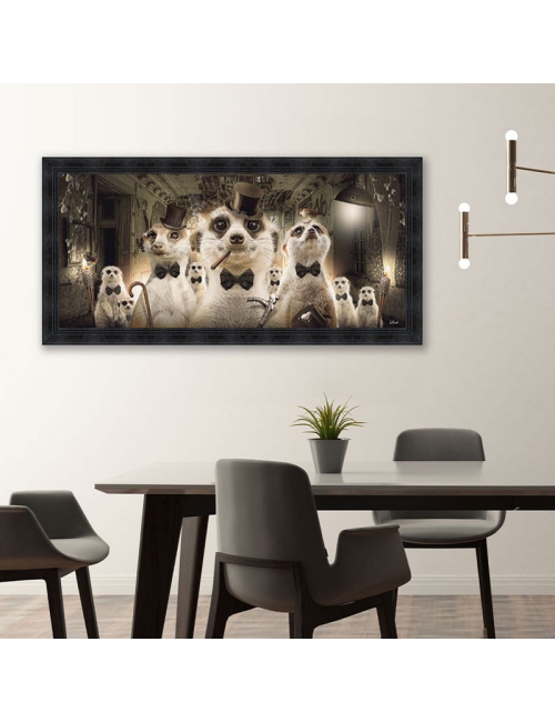 "SURICATES ", 40x90 cm, tableau deSYLVAIN BINET