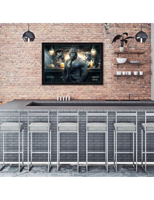 "Bar à bières", Tableau 80x120cm de Sylvain Binet