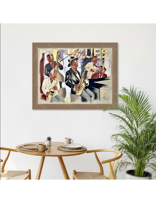 Reproduction encadrée Attica Blues – Tableau 90x120 de Pierre Farel