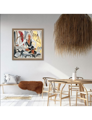 Tableau Harley Davidson 100x100 – Pierre Farel & esprit Bardot
