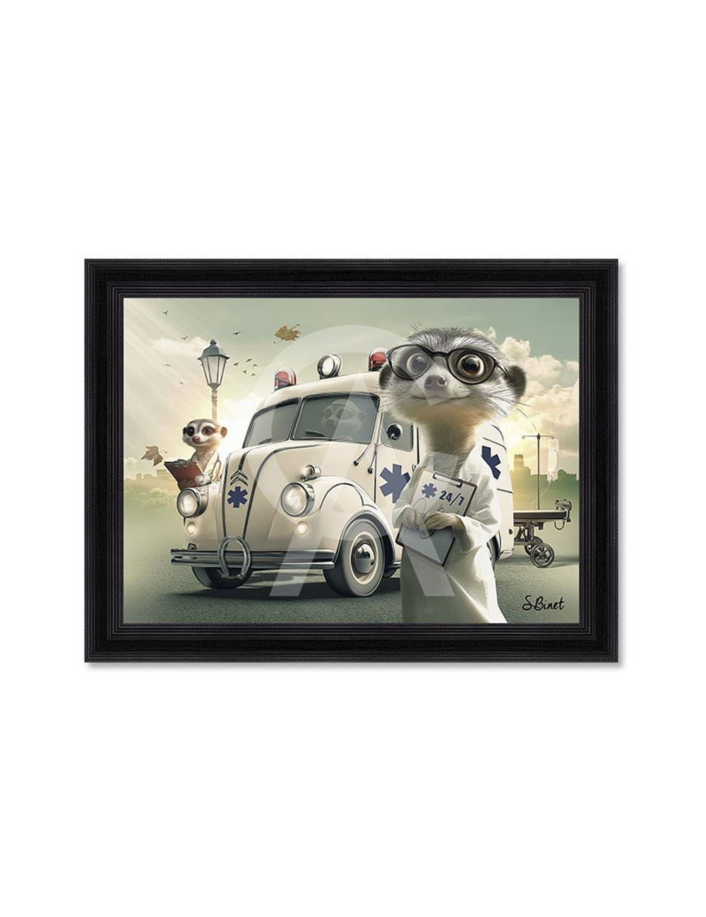 "Ambulanciers", 80x120cm, de Sylvain Binet