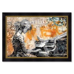 "La fille au piano", Tableau de ROMARIC