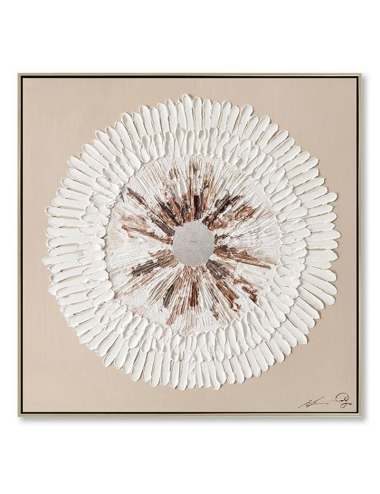 Tableau texturé floral – toile 80x80 effet volume